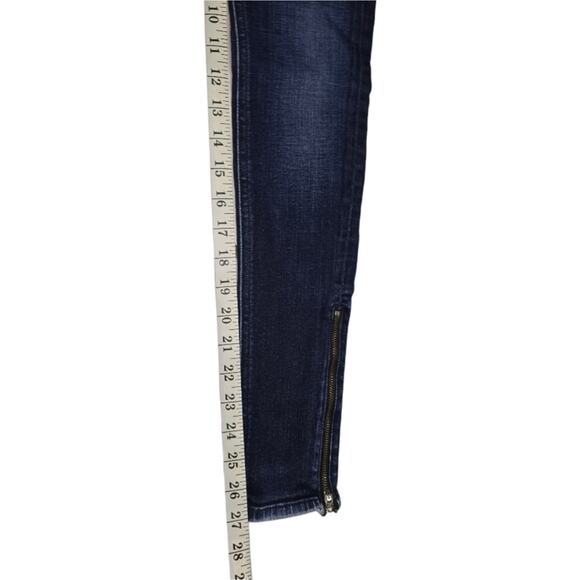 Rag & Bone Skinny Cropped Low Rise Blue Jeans with Zippers Kensington 25 - Picture 9 of 9